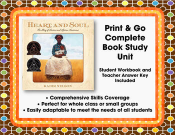 Preview of "Heart and Soul" by Kadir Nelson Book Study Unit