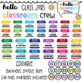 "Hello My Name Is" Classroom Jobs with Doodle Border, EDITABLE