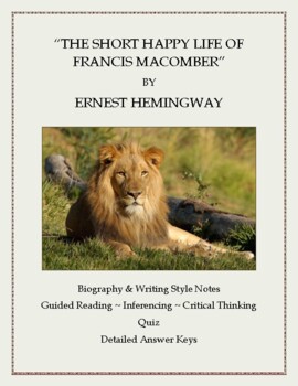Preview of  Hemingway's "The Short Happy Life of Francis Macomber" Short Story Analysis