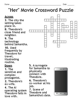 Preview of "Her" (2013) Movie Crossword Puzzle!