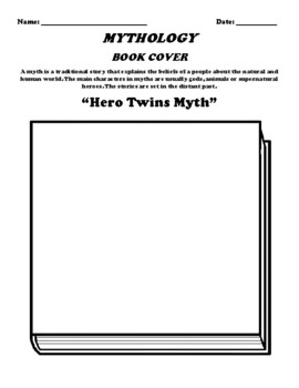 Hero Twins Myth Mayan Myth Book Cover Worksheet By Northeast Education