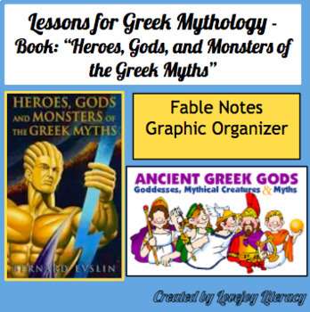 Preview of l Heroes, Gods, and Monsters of the Greek Myths l Fable Notes Graphic Organizer