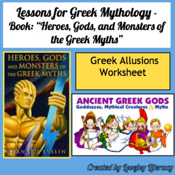 Preview of Heroes, Gods, and Monsters of the Greek Myths l Greek Allusions Worksheet