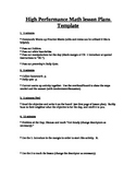"High Performance Lesson Plan Templates Compilation" [*New