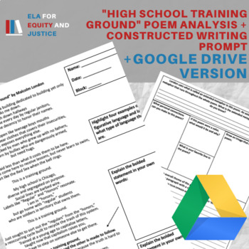 Preview of "High School Training Ground" Analysis + Writing Prompt Google Drive Version