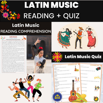 Preview of  Hispanic Heritage Latin Music and Dance Reading and Quiz Bundle