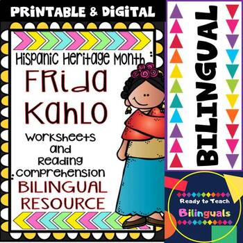 Preview of  Hispanic Heritage Month - Frida Kahlo - Worksheets, Reading Passage & Posters