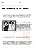 'History of Ice Cream' -  Informational Reading Passage