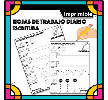 Preview of  Hojas de trabajo diario: Escritura (Spanish)