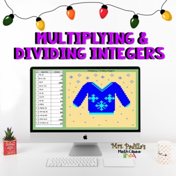 Preview of  Holiday | Winter | Christmas Math Activity Multiplying and Dividing Integers