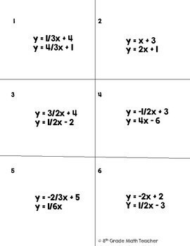 Systems of Linear Equations Graphing Card Match Activity | TpT