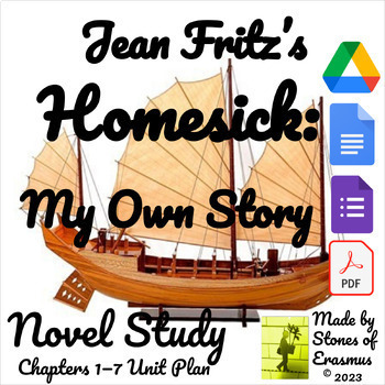 Preview of 'Homesick: My Own Story' by Jean Fritz: Novel Unit Tailored for Grade 4-6 & ELLs