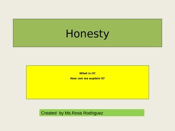 Preview of "Honesty" a character trait