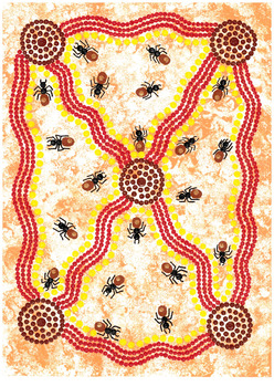 Preview of 'Honeyants Dreaming' - Australian Aboriginal Artwork