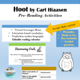 "Hoot" Carl Hiaasen - pre-reading activities