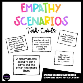 Preview of Empathy Scenario Task Cards SEL Social and Emotional