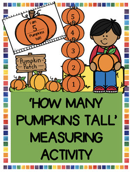 Preview of 'How Many Pumpkins Tall' Measuring Activity