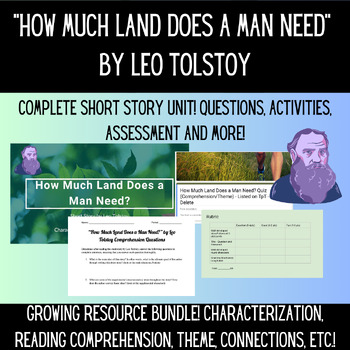 Preview of "How Much Land Does a Man Need?" Complete Short Story Mini-Unit