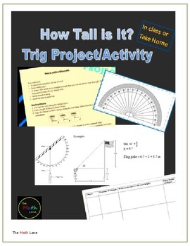 Preview of "How Tall is It" STEM Trig Project/Activity:  Geometry, PreCal