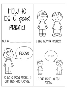 "How To Be A Good Friend" Writing Pages/Worksheets by Samantha Owens