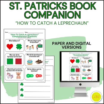 Preview of "How To Catch A Leprechaun" St Patricks Day Book Companion, Comprehension & More