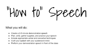Preview of "How To" Informative Speech - Self-Paced, Scafolded, Graphic Organizer Incld. 