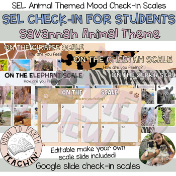 Preview of "How are you Feeling?" Savannah Animal Themed Feelings Check-in