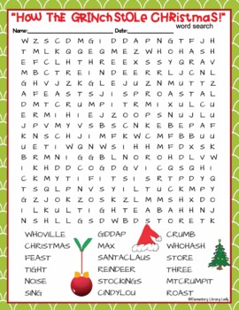 Grinch Word Search Puzzle