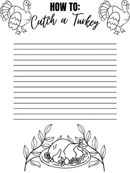 Preview of 'How to: Catch a Turkey' Thanksgiving Writing Prompt