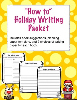 Preview of "How to" Holiday Writing with book suggestions and paper choices