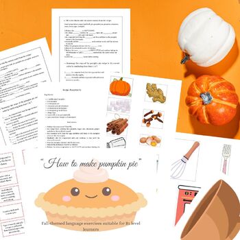 Preview of "How to Make Pumpkin Pie" - Exciting Fall-Themed Vocabulary Exercise