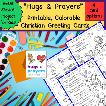 Preview of Thinking of You/ Get Well Soon Printable, Colorable Christian Card Activity