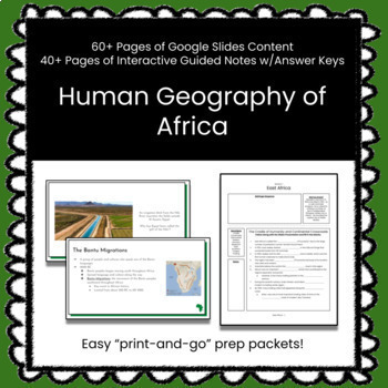 Preview of ★ Human Geography of Africa ★ Unit w/Slides and Guided Notes