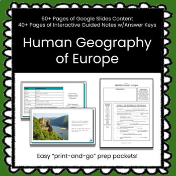Preview of ★ Human Geography of Europe ★ Unit w/Slides and Guided Notes