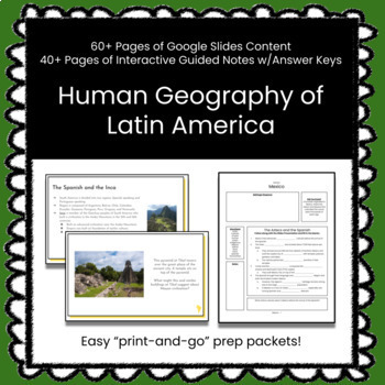 Preview of ★ Human Geography of Latin America ★ Unit w/Slides and Guided Notes