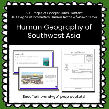Preview of ★ Human Geography of Southwest Asia ★ Unit w/Slides and Guided Notes