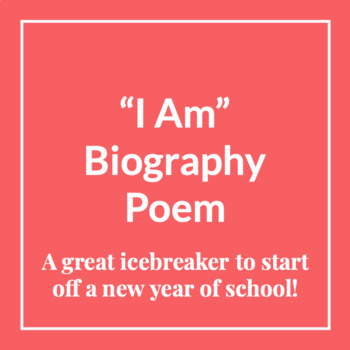 Preview of "I Am" Biography Icebreaker Poem