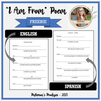 Preview of "I Am From" Poem Template // English & Spanish