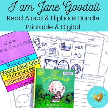 Preview of "I Am Jane Goodall" Interactive Read Aloud & Flipbook Bundle Print/Digital