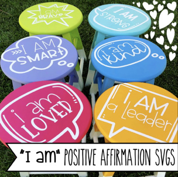 Preview of "I Am" Positive Affirmations SVG Cutting Clipart for Cricuts or Silhouette Cameo