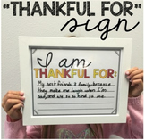 "I Am Thankful For" Sign
