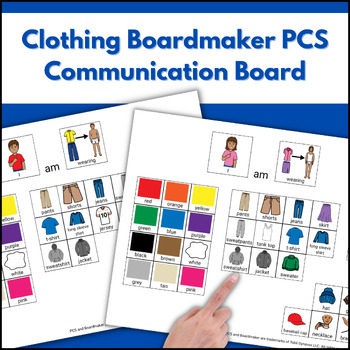Preview of "I Am Wearing" Clothing Boardmaker PCS Communication Board