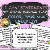 "I CAN" Statements 8th Grade Science TEKS Resource Cards U