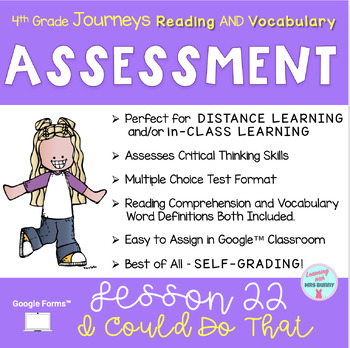 Preview of  I COULD DO THAT! Reading Assessment Packet Lesson 22 - 4th Grade Journeys