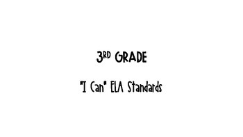 Preview of "I Can" 3rd Grade ELA CCSS Posters