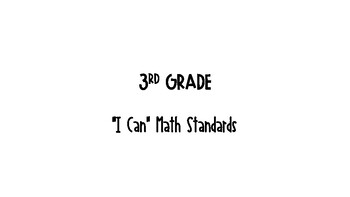 Preview of "I Can" 3rd Grade Math CCSS Posters