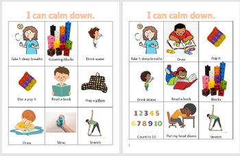 Preview of "I Can Calm Down" Visual Calm Down Strategies Choice Boards / Printable Posters
