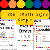 "I Can" Center Signs - EDITABLE - RAINBOW CIRCLES
