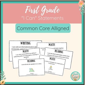 Preview of "I Can" Common Core Standards