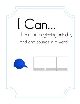 Preview of "I Can Hear Beginning, Middle, and End Sounds in a Word" Activity